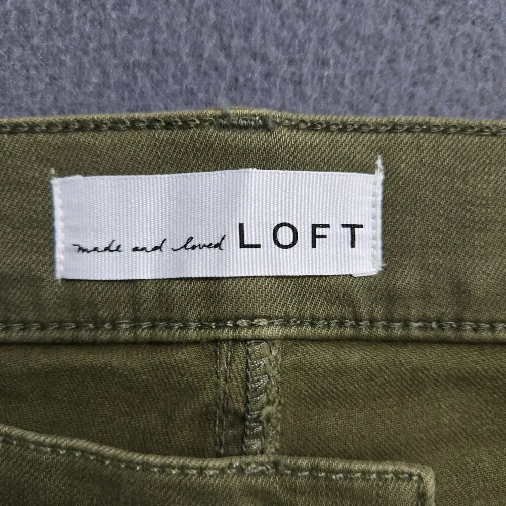 LOFT Women 26/2 Green Low Rise Modern Skinny Crop Raw Hem Jeans - Picture 7 of 16